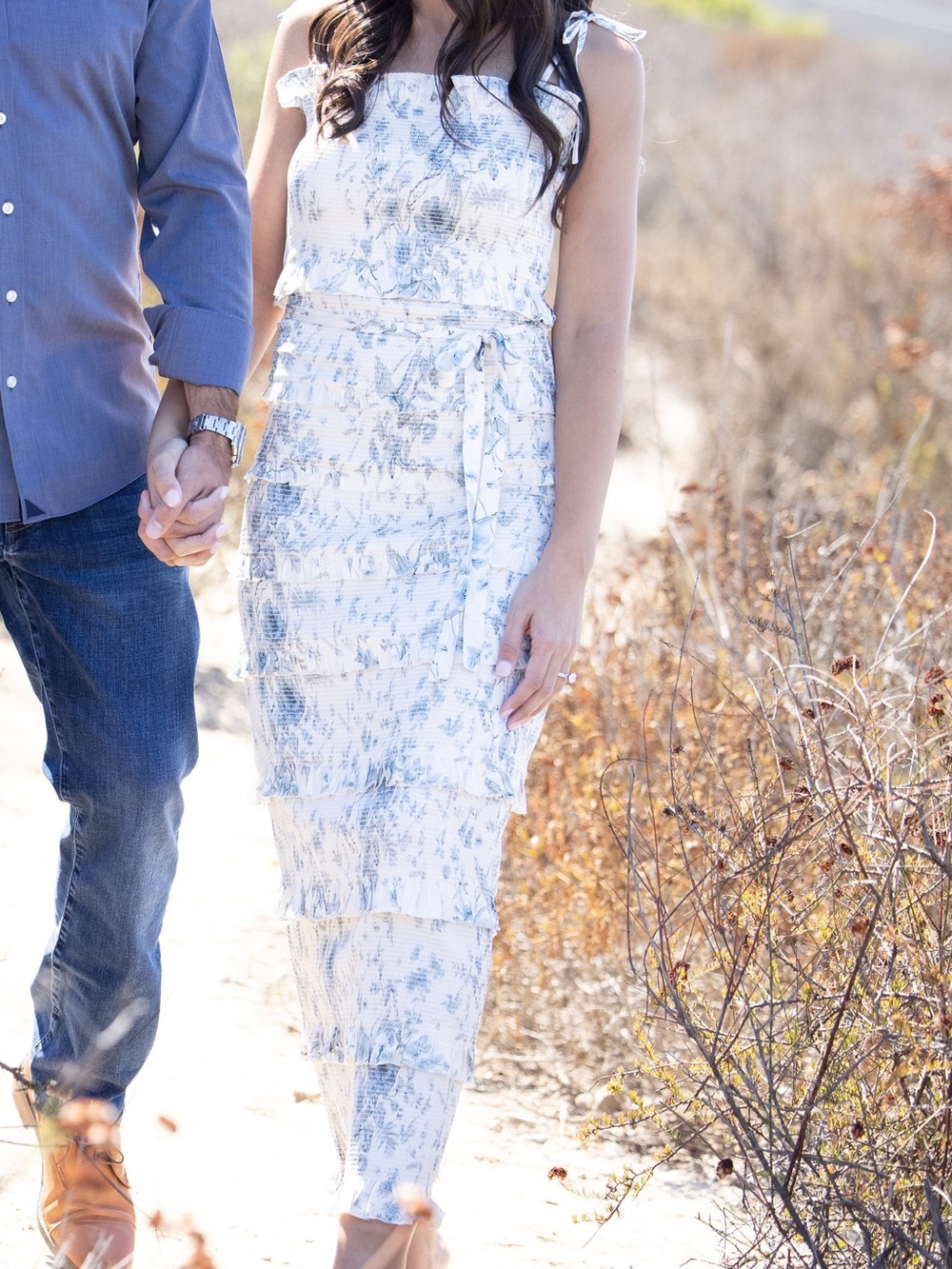 Light Blue Floral Maxi Dress